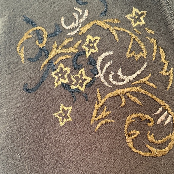 Dressbarn Dark Brown Embroidered Cardigan - Picture 4 of 6